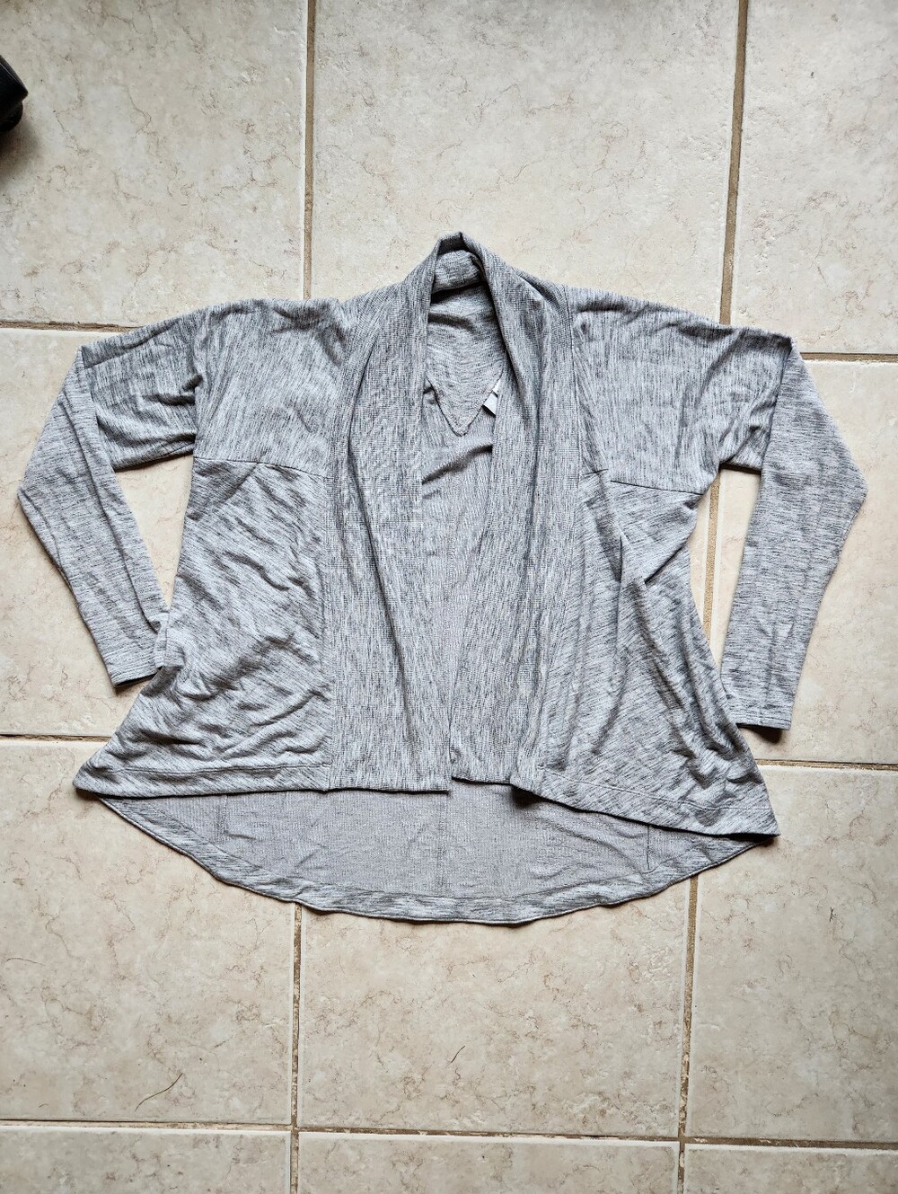 Athleta Size M Gray Heathered Puravida Cardigan Open Front Wrap Sweatshirt